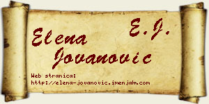 Elena Jovanović vizit kartica